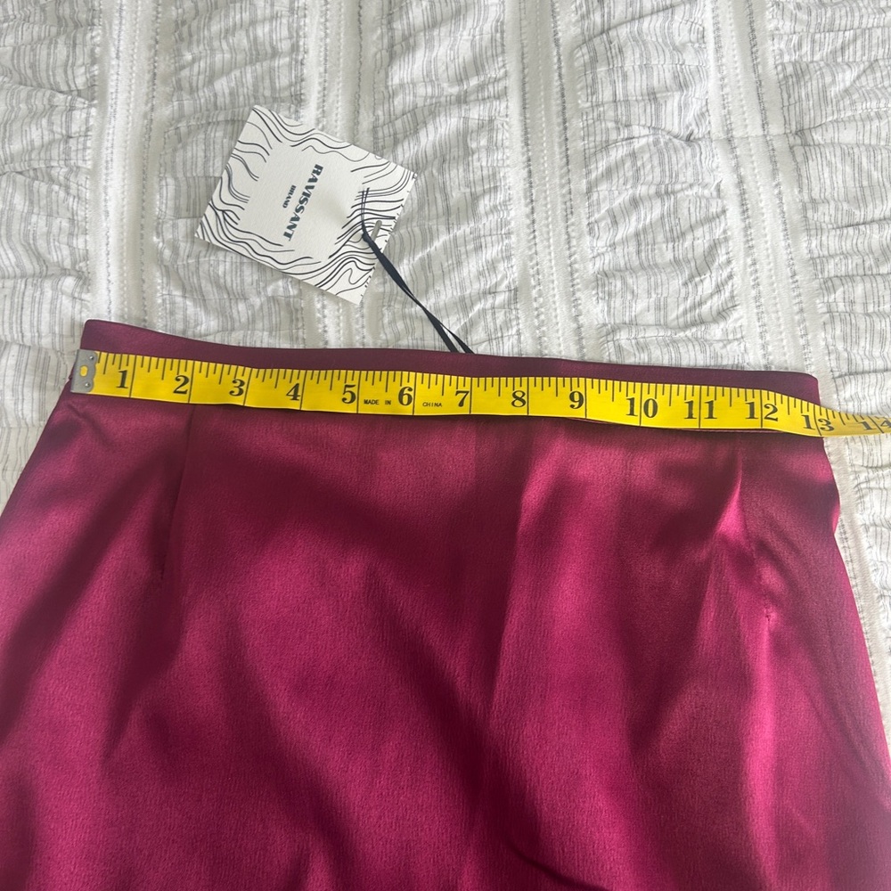 NWT Custom Made Satin MIDI  Skirt - Picture 4 of 8